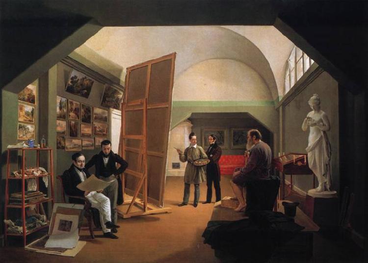 Kapiton Zelentsov Painter Pyort Vasilyevich Basin's Studio